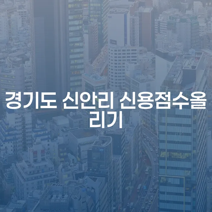 경기도 신안리에서 신용점수 어떻게 올릴 수 있을까요?